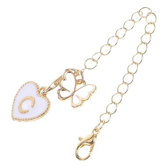 Supvox Heart Shaped Initial Charms Tumbler Cup Charm White Iron 1Pack