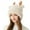 Beige, variant on UTSJKR Women Warm Hat Cute Reindeer Antlers Knitted Winter Hats Crochet Earflap Knit Cap Beanie for Adults Kids Khaki