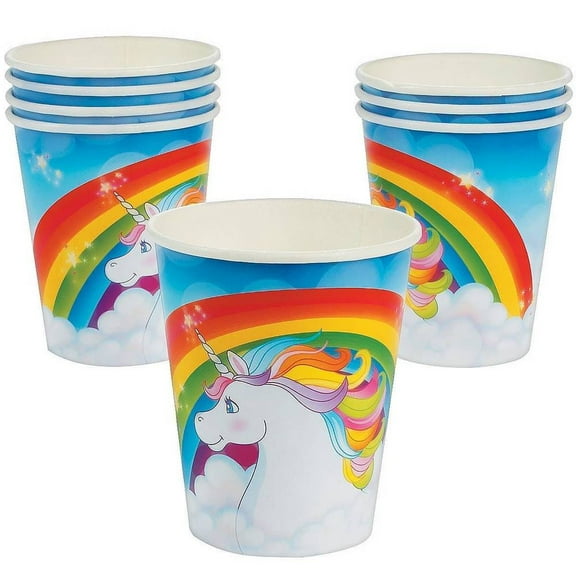 Unicorn 9Oz Paper Cup - Party Supplies - 8 Pieces