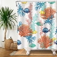 thumbnail image 4 of 72x72 Inches Ocean Fish Shower Curtain Nautical Coastal Tropical Sea Life Underwater Coral Ocean Beach Themed Shower Curtains for Bathroom Polyester Fabric Waterproof with Hooks, 4 of 6
