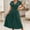 Green, variant on Women's Spring Casual Ruffle Short Sleeve Wrap V-Neck A-Line Loose Fit Swing Party Work Midi Dress Red XL(XL)