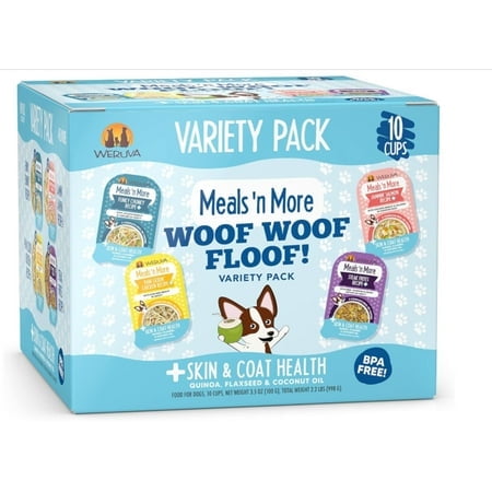 Weruva Meals 'n More Woof Woof Floof! Variety Pack Wet Dog Food, 3.5 oz., Count of 10