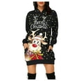 thumbnail image 1 of Noël Femmes Sweat-Shirt Chaud Col Rond Cardigan Capuche Mode Veste Manches Longues Noël Pull Vacances Imprimé Pull Mi Longueur Fermeture Outwear, 1 of 6