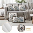 thumbnail image 6 of Fall Pumpkins Outdoor Waterproof Pillow Covers, Teal Blue Grey Thanksgiving Black Plaid Polka Dot Decorative Rectangle Throw Pillowcase Sofa Cushion Sham for Patio/Couch/Chair, 20"x12" 2 Pack, 6 of 8