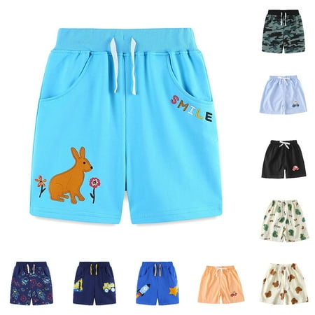 

Summer Savings Clearance! YOTAMI Toddler Shorts Summer Cotton Casual Drawstring Short Pants Clothes for Boys Girls Orange Size 5T-6