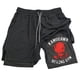 thumbnail image 1 of Pantalones cortos de compresión con estampado de Anime para hombre, Shorts de gimnasio de rendimiento atlético con bolsillos, secado rápido, Fitness, entrenamiento, boxeo, 2 en 1, 1 of 5