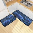 thumbnail image 7 of 2-Piece Kitchen Rugs Set Non-Slip Mats Carpet Floor for Kitchen, Bathroom (19.7"x27.6" & 19.7"x47.2") Blue Rose Pattern, 7 of 7