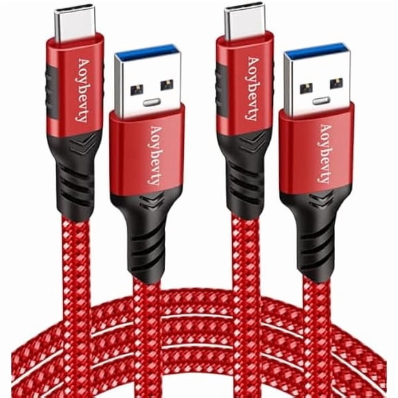 USB A to USB C Cable 3.3ft 10ft (Red), 10Gbps Data Transfer and 60W 3A Fast Charging Cable, USB C 3.1/3.2 Cable for Samsung Galaxy S22 S21 S20 S10 iPad Pro and Other Type-C Devices
