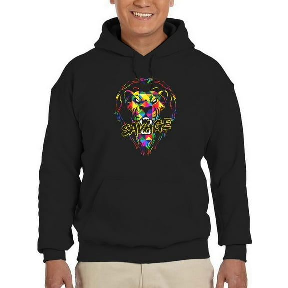 Savage Artistic Lion Hoodie Men -GoatDeals Designs, Male 3X-Large