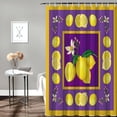 thumbnail image 2 of Shower Curtain Lemon and Flowers Shower Curtains for Bathroom Decor Summer Theme Fruit Purple Shower Curtain Sets with Hooks Waterproof Fabric Bath Curtain Standard 72" X 72", 2 of 3
