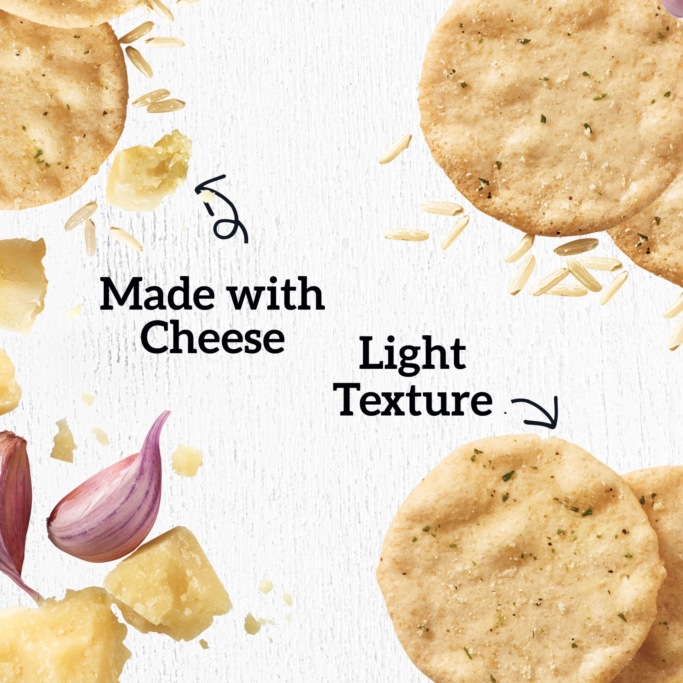(3 pack) GOOD THINS Parmesan & Garlic Rice & Cheese Snacks Gluten Free Crackers, Snack Crackers, 3.5 oz