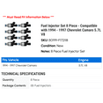 thumbnail image 2 of Fuel Injector Set 8 Piece - Compatible with 1994 - 1997 Chevy Camaro 5.7L V8 1995 1996, 2 of 2