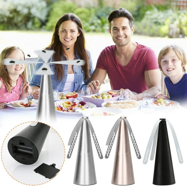Fiudx Ventilador Atrapamoscas Automático, Diseño Ligero y Multifuncional, Funcionamiento Ultrasilencioso, Ideal para Picnics Al Aire Libre, Repelente de Luz Led, Funciona con Pilas, Tamaño 25 X 9 X 9