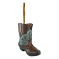 thumbnail image 3 of Western Turquoise Floral Tooled Leather Cowboy Boot Toilet Brush And Holder Set, 3 of 7