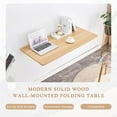 thumbnail image 3 of Wall Mounted Folding Table 31.4”L x 15.7”W, Space-Saving Desk for Laundry Room, Garage, Home Office, Kitchen, Small Spaces, Natural Wood Finish, 3 of 10