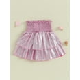 thumbnail image 2 of Bagilaanoe Girls Skirt Elastic Waist Layered Shiny Sequined Skirt 3-13T Kids Summer A-line Skirt for Party, 2 of 8