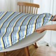 thumbnail image 4 of Round Fitted Tablecloth 44 Inch, Blue Yellow Provence Style Stripe Round Tablecloth Comfortable Tabletop Cover Kitchen Tablecover for Restaurant, Picnic, Indoor and Outdoor Dining, 4 of 8