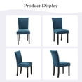 thumbnail image 4 of Elegancia con ribete de tachuelas – Juego de 2 sillas de comedor Parsons tapizadas, cojín acolchado y patas de madera,Color: azul oscuro. Especificaciones: set 2 piezas, arpillera., 4 of 8