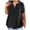 *Black, variant on Women's Plus Size V Neck Button Henley T-Shirt, Loose Fit Casual Summer Short Sleeve Top Army Green,Women's Plus XXL