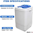 thumbnail image 3 of Deco Home Portable Washing Machine for Apartments, Dorms, and Tiny House with 8.8 lb Capacity, 250W Power, Wash and Spin Cycles, Includes Drainage Hose, 3 of 3