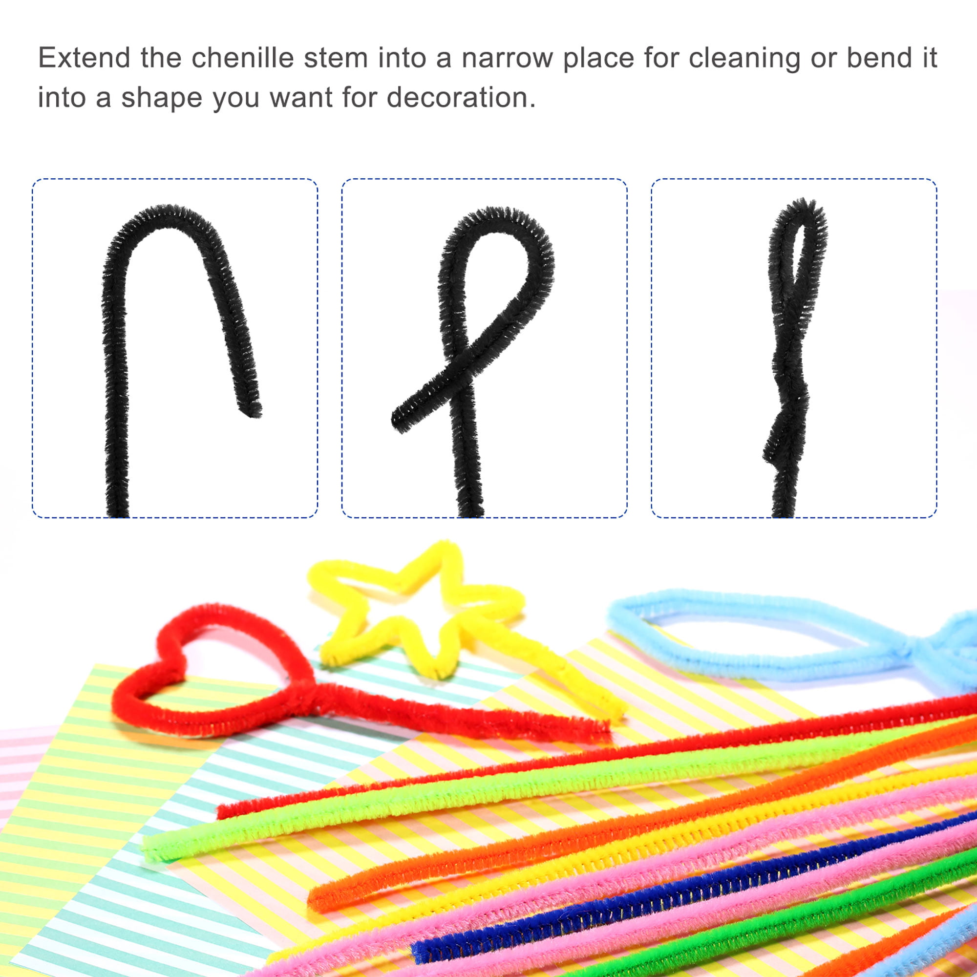 GOTOONE Black Pipe Cleaners Chenille Stems (300 Pack) for DIY Art Craft Decorations Creative (0.24 x 12 inch)