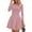 Pink, variant on PRETTYGARDEN Long Sleeve Mini Dress for Women Fall Crewneck Knit Pleated Babydoll A Line Soft Casual Short Party Dresses