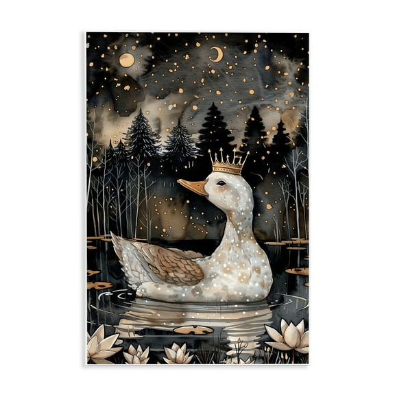 Stupell Industries Regal Duck at Night Animals & Insects Painting Unframed Art Print Wall Art, 10 x 15