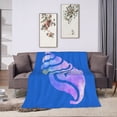 thumbnail image 2 of Navy Blue Magic Conch Throw Blanket, Super Soft Anti-Pilling Flannel Bed Blankets, 50"x40", 2 of 8