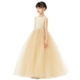 thumbnail image 4 of Ekidsbridal Satin Heart Cutout Tulle Flower Girl Dress for Wedding Junior Bridesmaid Pretty Princess Gown for Toddlers 247 6, 4 of 6