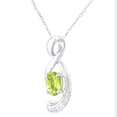 thumbnail image 2 of 9ct White Gold Jewelco London Diamond Oval 0.53ct Peridot Twist Necklace 18", 2 of 4