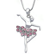 cocojewelry Ballerina Ballet Dancer Dancing Girl Pendant Necklace Jewelry