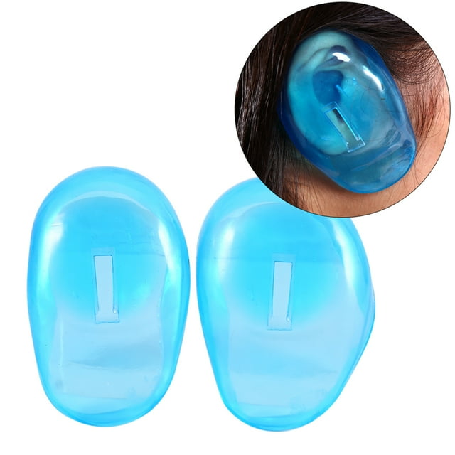 Protector Ejoyous de Oejas, 2 Plases Protector de Plástico Antimanchas Azul, Protectores de Oejas para Lavado de Tinte para El Cabello, Uso en Peluquería, reduce El Ruido