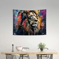 thumbnail image 2 of FCXZI Lion Headphones Digital Painting Tapestry Wall Art 100% Polyester 40*30in, 2 of 6