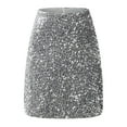 thumbnail image 4 of Sngxgn Womens Midi Skirt High Waisted Solid Dress Elegant Skirts(Grey,L), 4 of 9