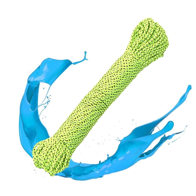 FUEENIRVA Green Reflective Nylon Tent Rope with PP Core for Outdoor Camping Guyline and Paracord Use