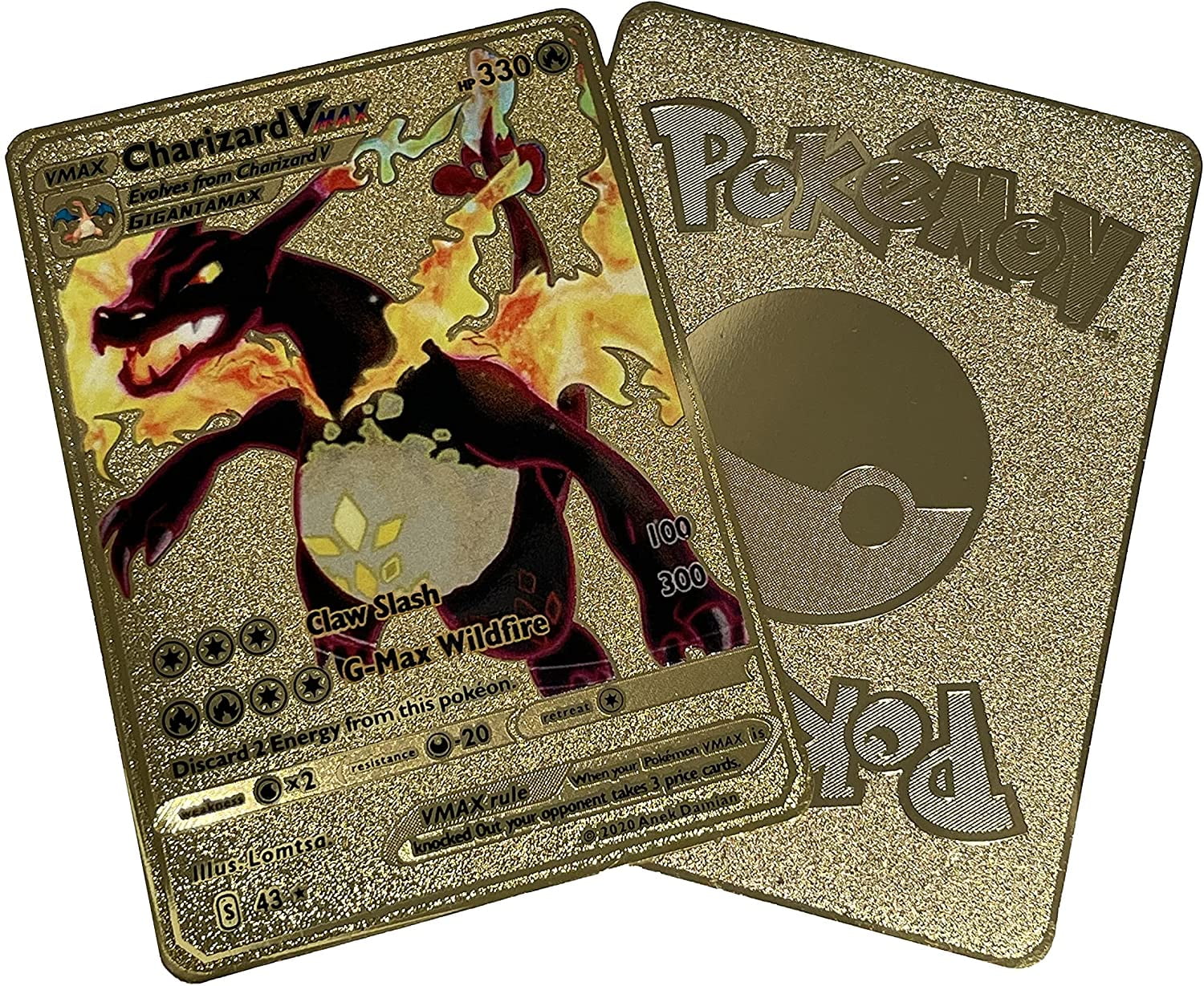 Pokemon Gold 55 Card Starter Pack Shiny Charizard Plastic Deck – Toys,  Coins and Cards