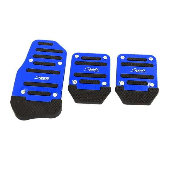 Unique Bargains 3 Pcs Manual Car Gas Brake Clutch Pedal Pad Cover Set Black Blue