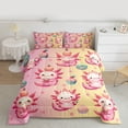 thumbnail image 2 of jejeloiu Kawaii Axolotl Full Size Comforter Sets,Sweet Dessert Cake Bedding Sets For Girls Women Reversible 3pcs, 2 of 8