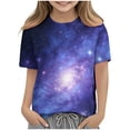 thumbnail image 7 of Fnooota Girls T Shirts, Fashion Short Sleeve Gradient Print Crew Neck Summer Tops Multicolor Size 9-10 T, 7 of 7