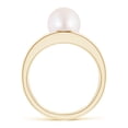 thumbnail image 2 of ANGARA Solitaire Japanese Akoya Cultured Pearl Double Shank Ring in 14K Yellow Gold for Women | June Birthstone, Birthday, Anniversary, Jewelry Gift for Women | Pearl Ring, 2 of 9