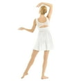 thumbnail image 4 of Sxiwei Women's Modern Lyrical Dance Costume Chiffon Ballet Leotard Dress Flowy Tulle Gymnastic White M, 4 of 7