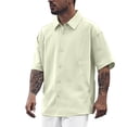thumbnail image 2 of Mens Button Down Shirt Casual Stylish Soft Shirts Comfortable Solid Color Summer Daily Wear YE2 Size XXL, 2 of 5