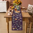 thumbnail image 2 of Purple Dinosaur Table Runner - 90 Inch Long Vintage Letters Farm Animals Cotton and Linen Blended Dress Scarves Farmhouse Table Runner for Kitchen Dining, Coffee Table, 13" x 90", 2 of 8