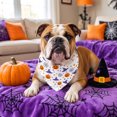 thumbnail image 6 of LACKUST Halloween Dog Bandana & Cat Bandana, Adjustable Tie-On Pet Scarf for Dogs and Cats, Boo Ghost Pumpkin Candy Corn Print, Black, Halloween Costume Accessory, 6 of 6