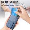 thumbnail image 5 of Magnetic Carbon Fiber Case for Samsung Galaxy S21 FE with Holder Kickstand, Fiber Texture Wallet Phone Case with Card Holder Durable Military Grade Protection Cover for Galaxy S21 FE, Blue, 5 of 10