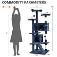 thumbnail image 4 of NiamVelo 54-in Double Condo Cat Tree Tower Playhouse with Scratching Post & Perch for Indoor, Navy Blue, 4 of 8