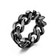 thumbnail image 1 of Anillo de cadena de eslabones cubanos para hombre y mujer, acero dorado, titanio negro, personalizado, liso y pulido (19 mm de ancho)., 1 of 3