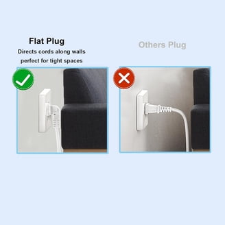 DEWENWILS 3ft Indoor Extension Cord with 3 Outlet Power Strip, 16 AWG, White, Pack of 3