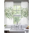 thumbnail image 2 of Sage Green Eucalyptus Leaves Sheer Curtains 72 Inch Length 2 Panels Set for Living Room/Bedroom, Spring Summer Botanical Floral Curtain Sheers Drapes Rod Pocket Curtains Window Treatment 52''x72''x2, 2 of 7