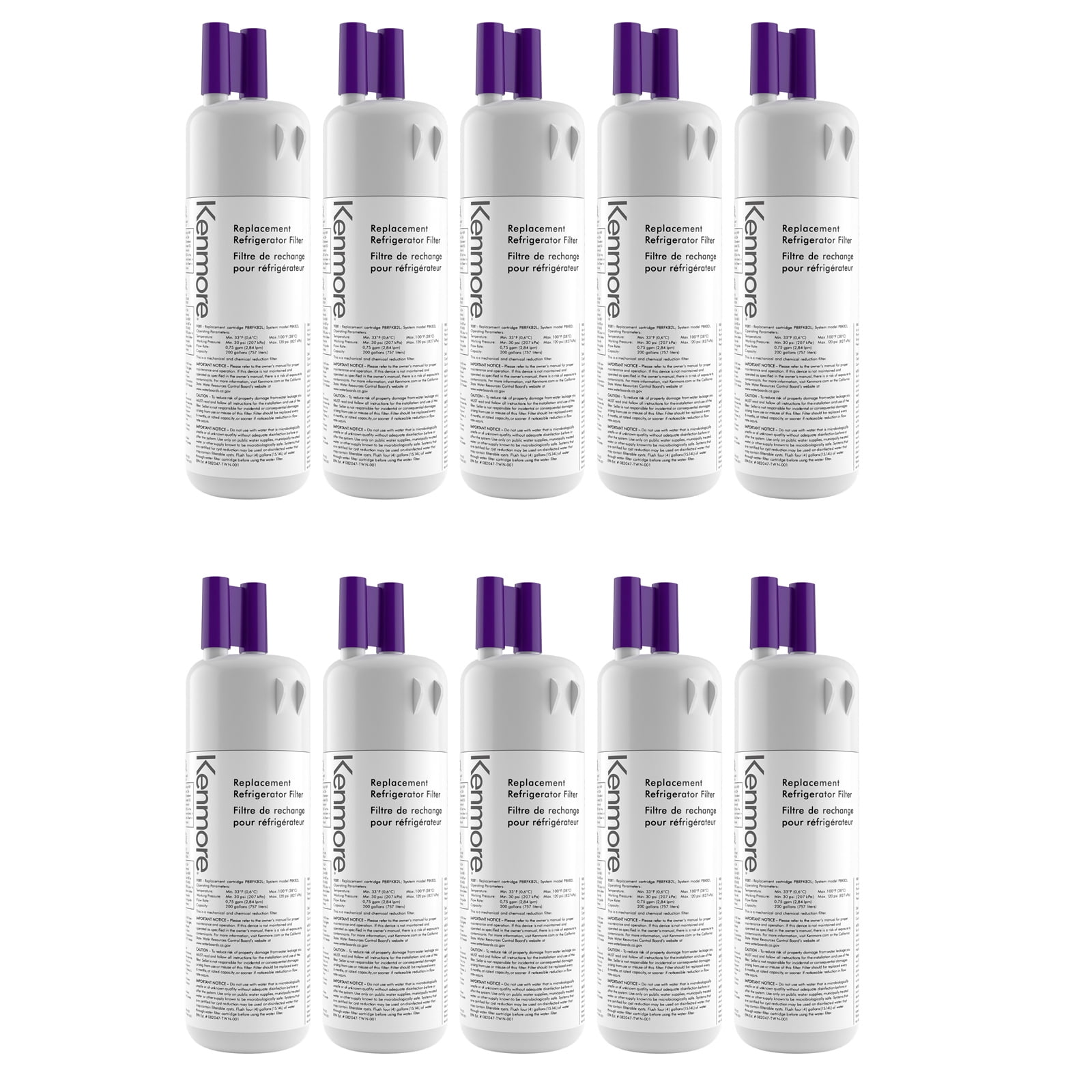 10 Pack Kenmore 9081 Water Filter Replacement for 9930,46 9081, 46 9930